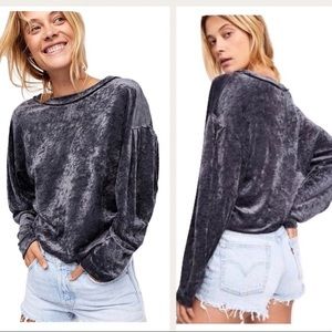 Free people velvet sweatshirt